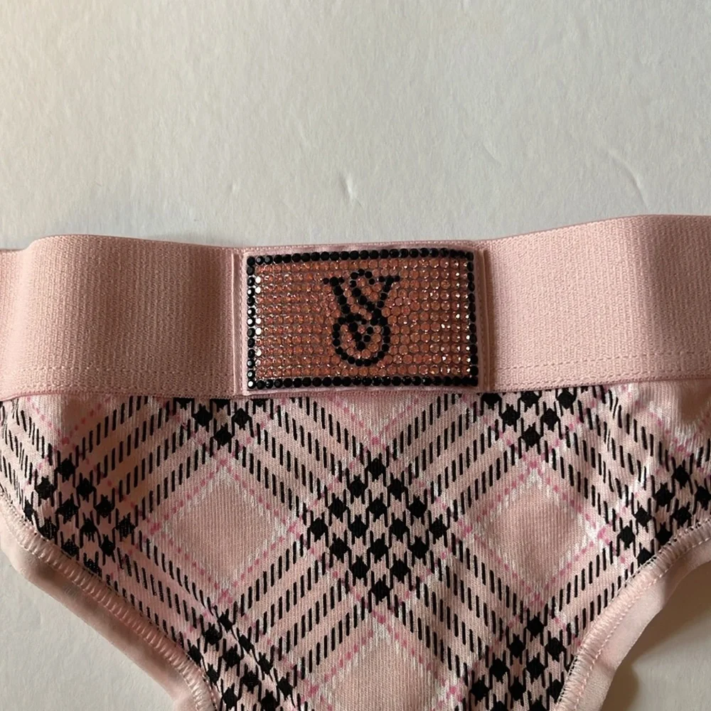 Victorias Secret Logo Cotton Shine Patch Thong Panty Underwear. NWT - Picture 7 of 11